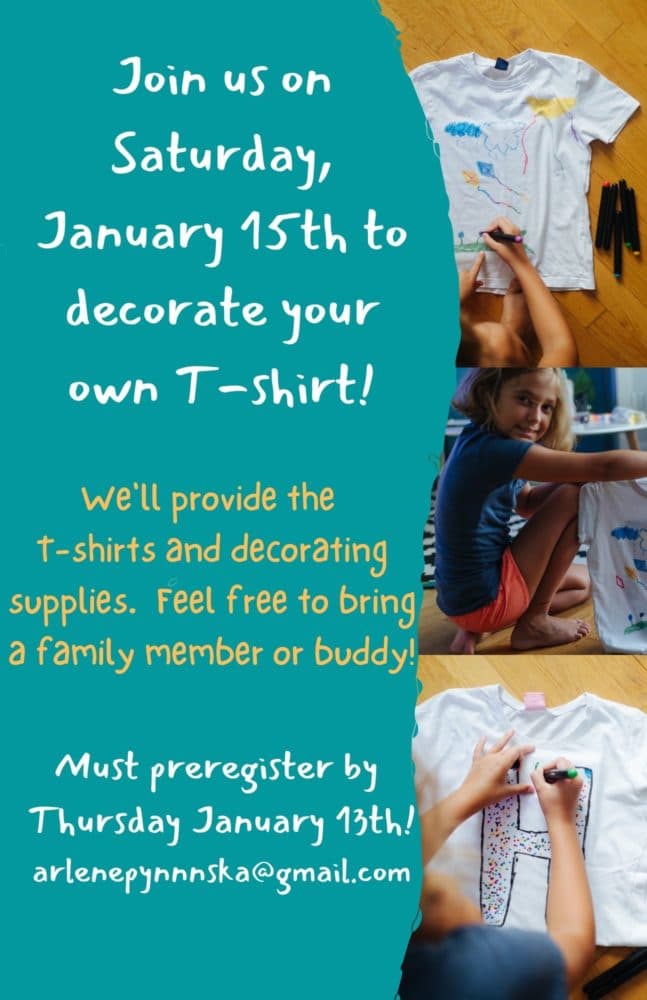 January 15th – T-Shirt Decorating!