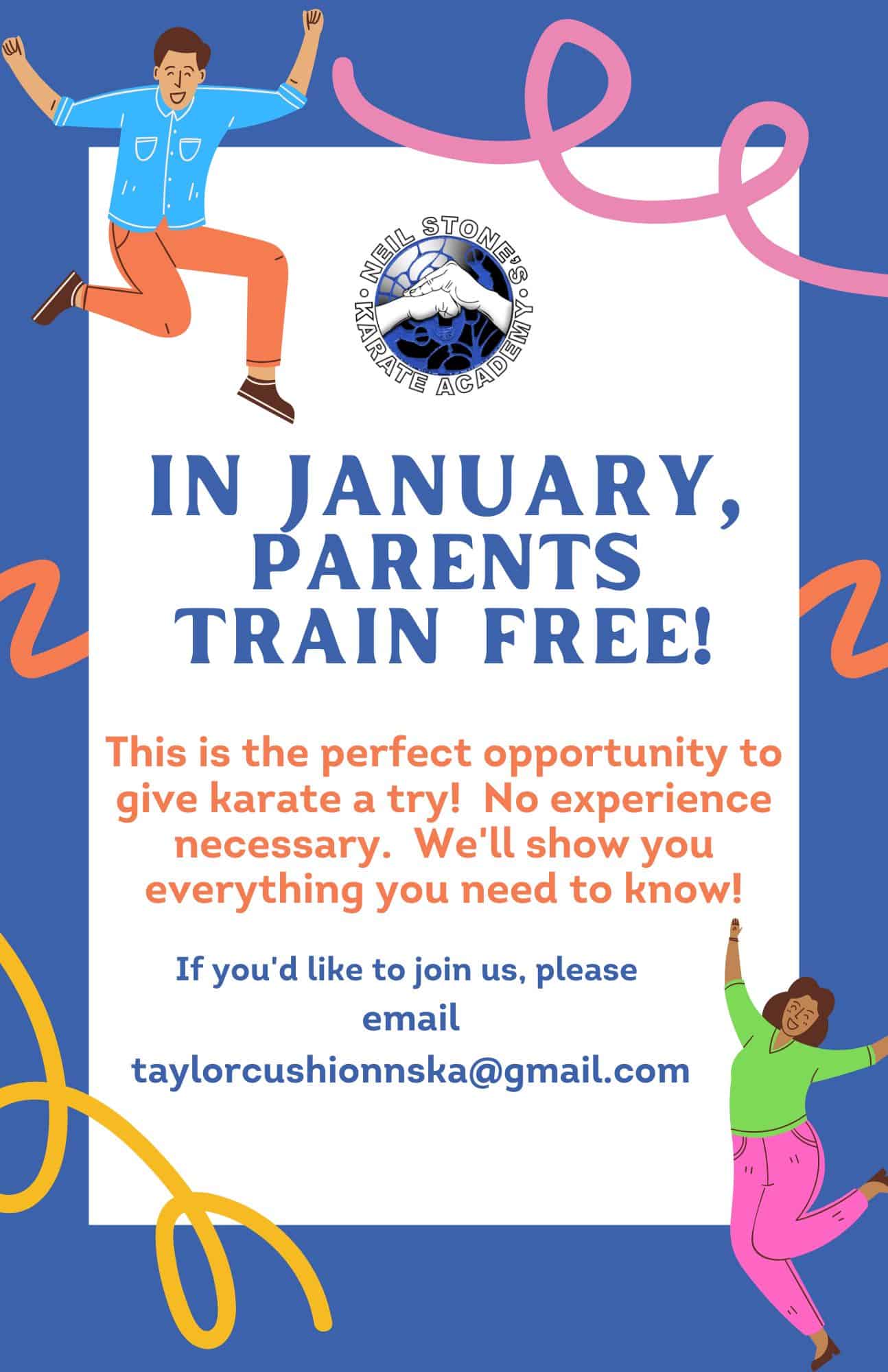 Neil Stone's Karate Academy In January, Parents Train for FREE! 